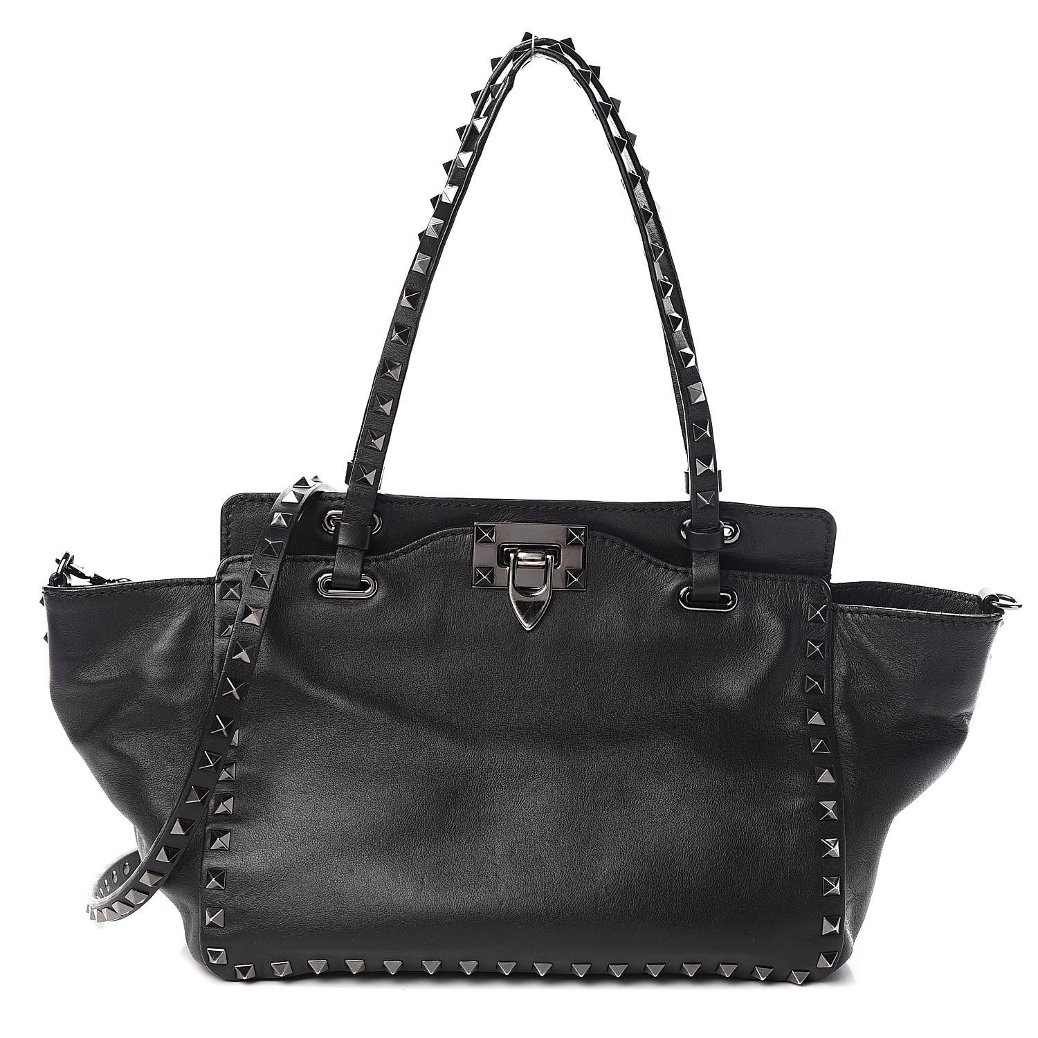 Valentino Garavani Vitello Small Rockstud Tote Black 1 of 16