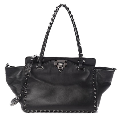Valentino Garavani Vitello Small Rockstud Tote Black 1 of 16