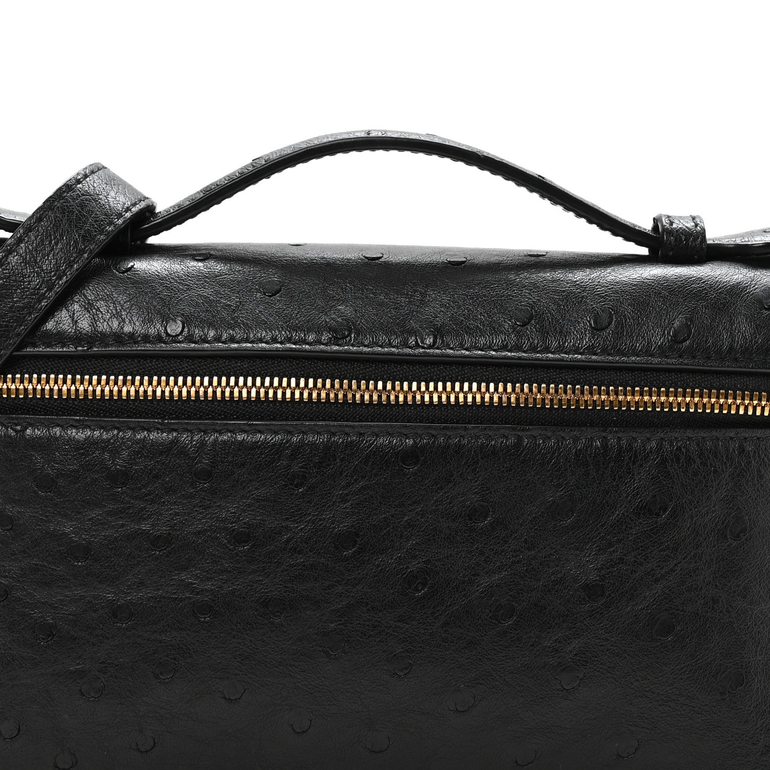 Loro Piana Ostrich L19 Extra Pocket Pouch Black 7 of 9