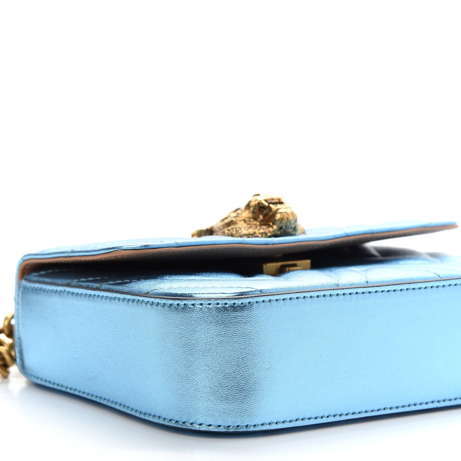 Gucci Metallic Nappa Matelasse Broadway Shoulder Bag Cielo 5 of 10