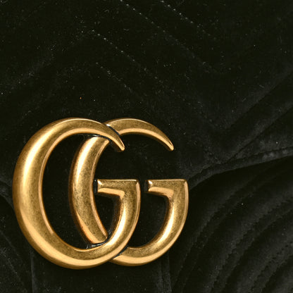 Gucci Velvet Matelasse Medium GG Marmont Shoulder Bag Black 5 of 5