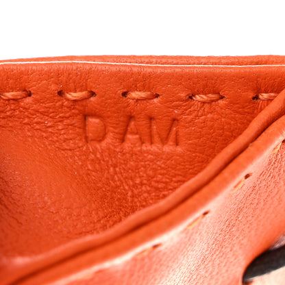Hermes Milo Lambskin Swift Shopping Bag Charm Feu Gold 4 of 5