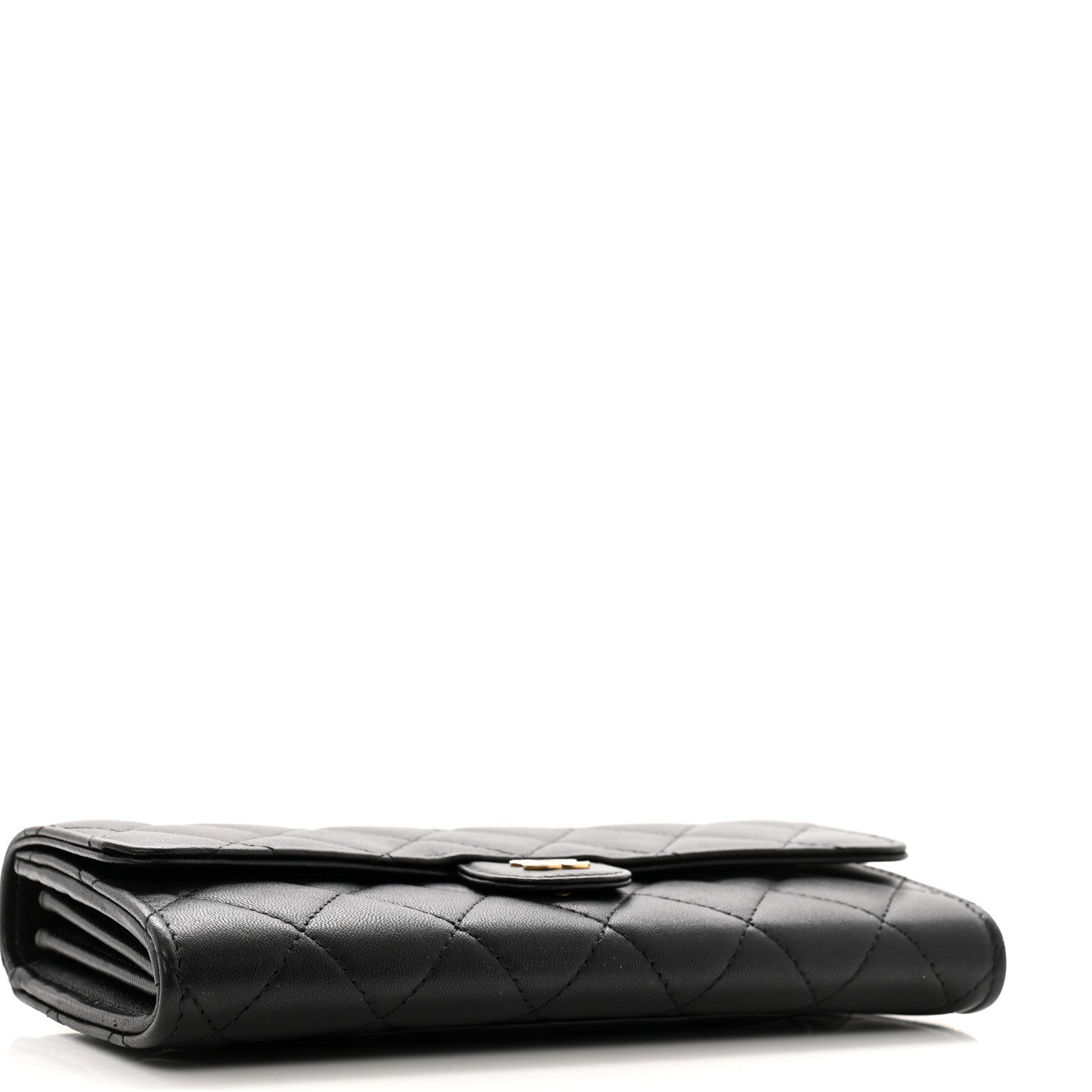 Chanel Lambskin Quilted Large Flap Wallet Black 4 of 12