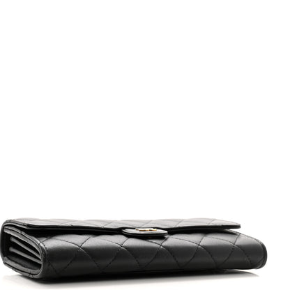 Chanel Lambskin Quilted Large Flap Wallet Black 4 of 12