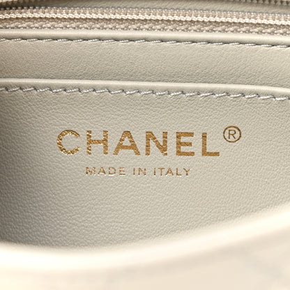 Chanel Lambskin Quilted Mini Pearl Crush Flap Light Grey 7 of 11