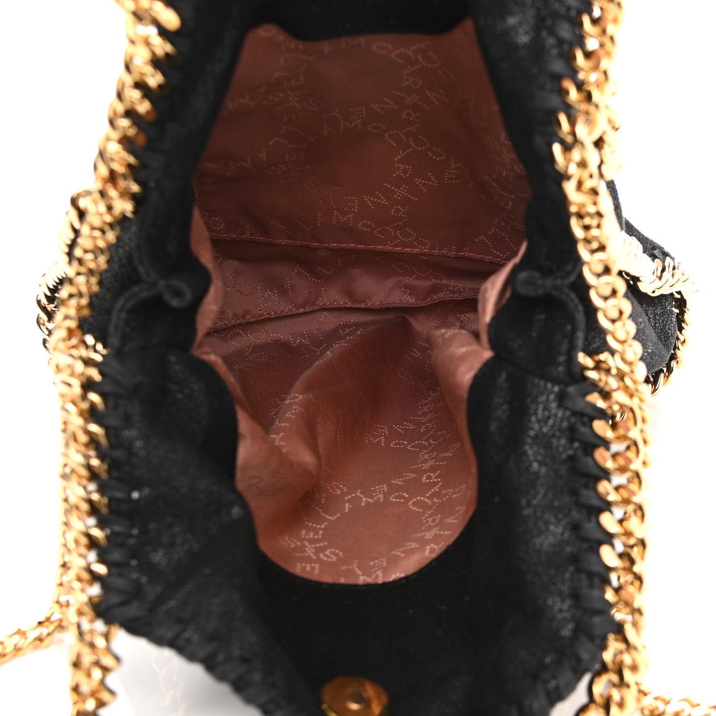 Shaggy Deer Mini Falabella Fold Over Tote Black