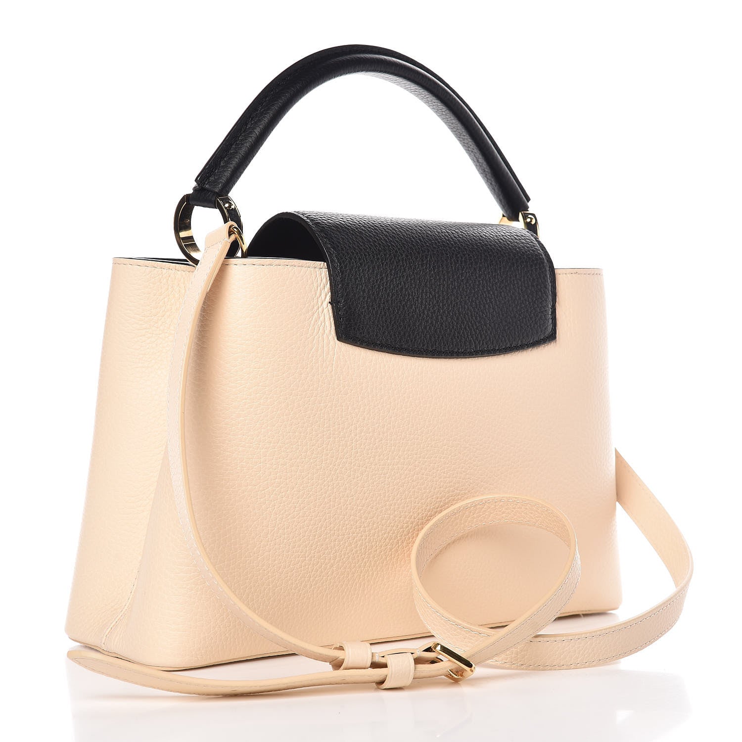 Louis Vuitton Taurillon Capucines PM Beige Black 4 of 10