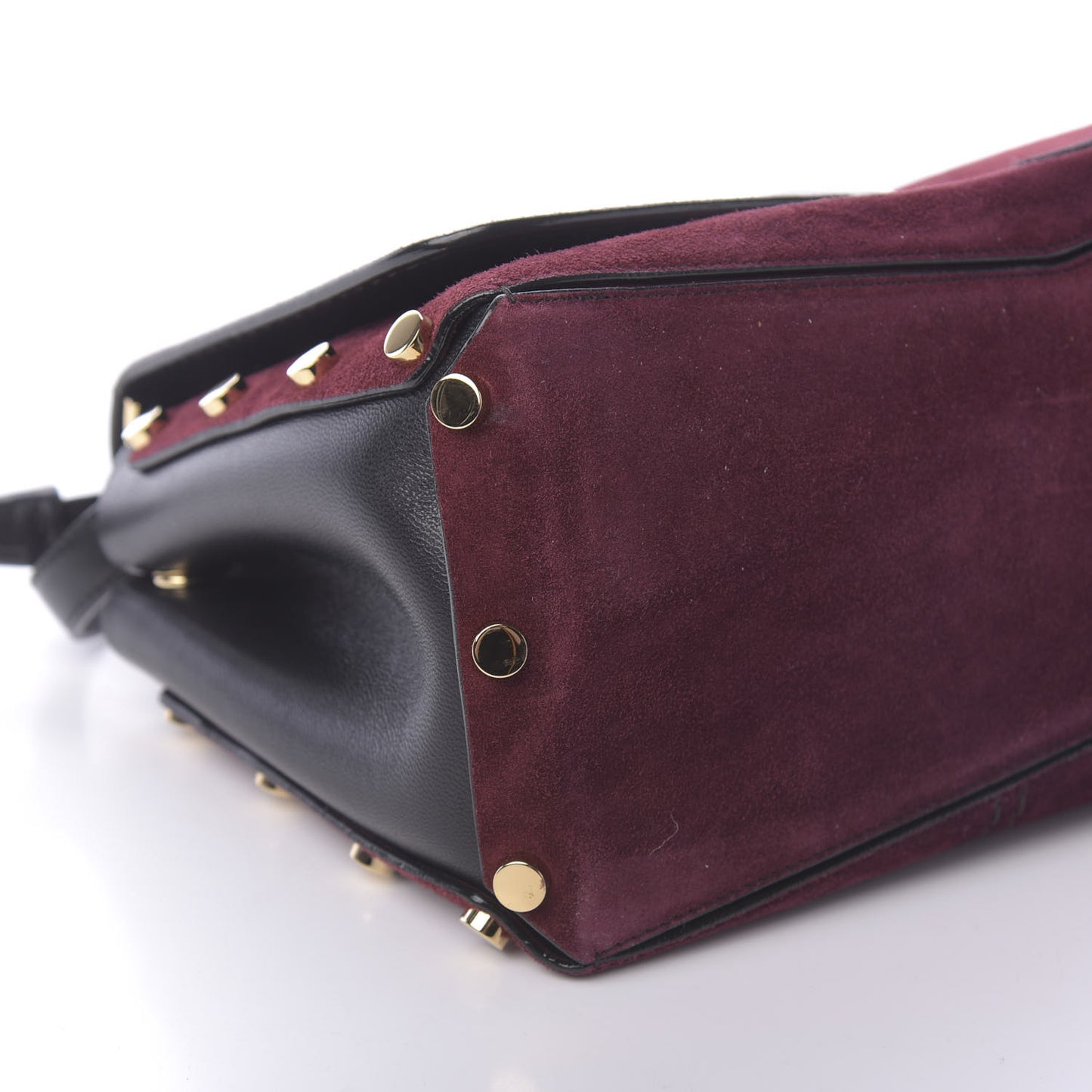 Suede Small Lockett Shoulder Bag Bordeaux