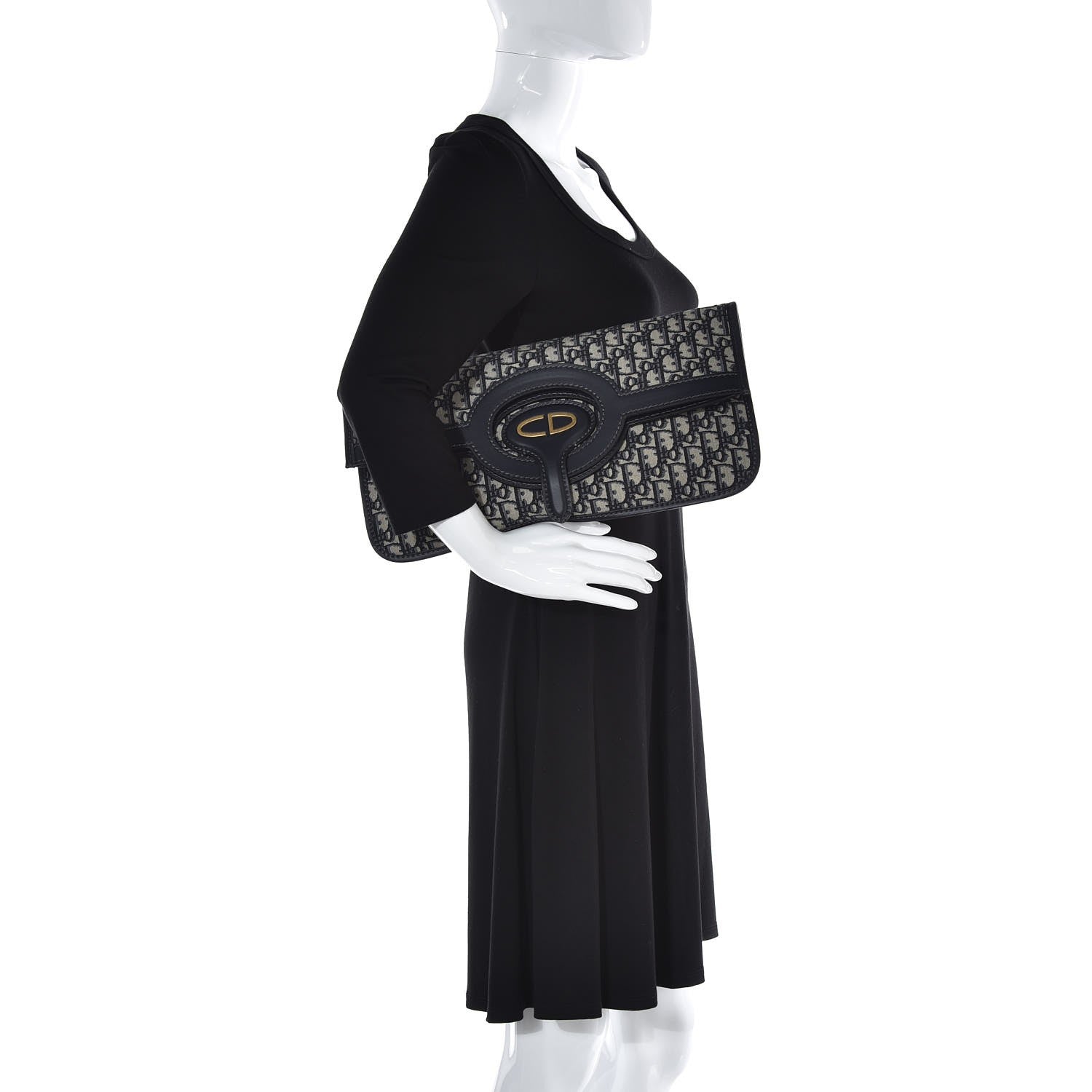 Christian Dior Oblique Fold Over Clutch Blue 2 of 9