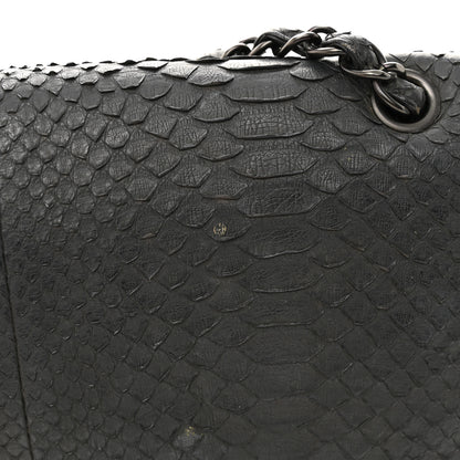 Chanel Snakeskin Jumbo Double Flap So Black 18 of 22
