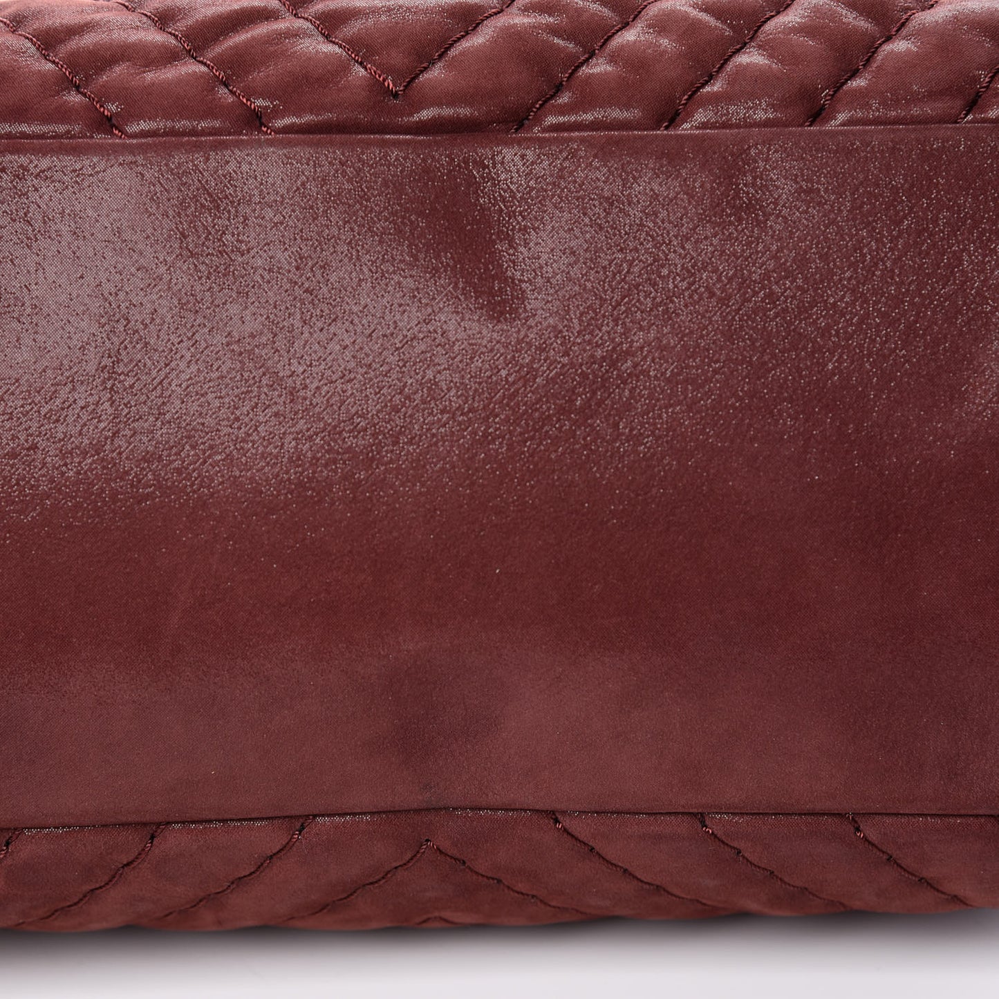 Iridescent Calfskin Chevron Quilted Surpique Tote Burgundy