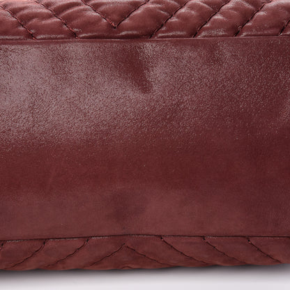 Chanel Iridescent Calfskin Chevron Quilted Surpique Tote Burgundy 10 of 11