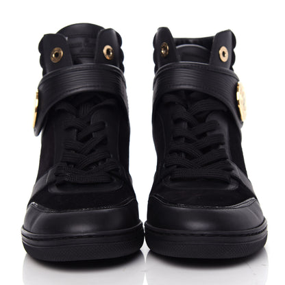 Louis Vuitton Epi Suede Postmark Wedge Sneakers 38 Black 2 of 10