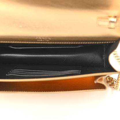Prada Metallic City Calfskin Saffiano Envelope Flap With Chain Platino 5 of 8