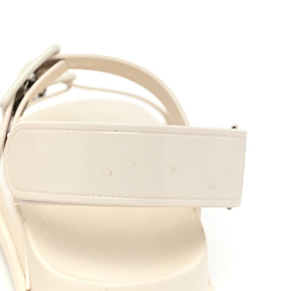 Gucci Rubber Mini Double G Womens Isla Dad Sandals 38 Dusty White 9 of 12