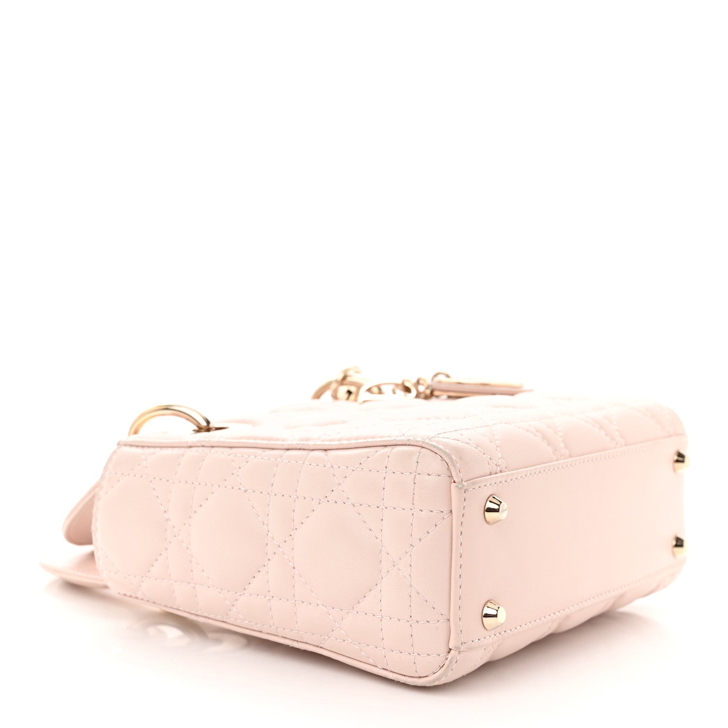 Christian Dior Lambskin Cannage Mini Lady Dior Rose Poudre 4 of 13