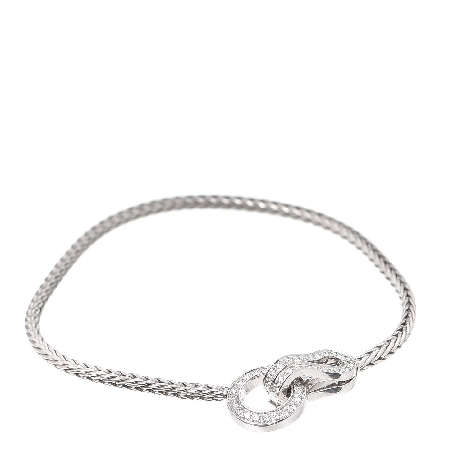 18K White Gold Diamond Agrafe Bracelet