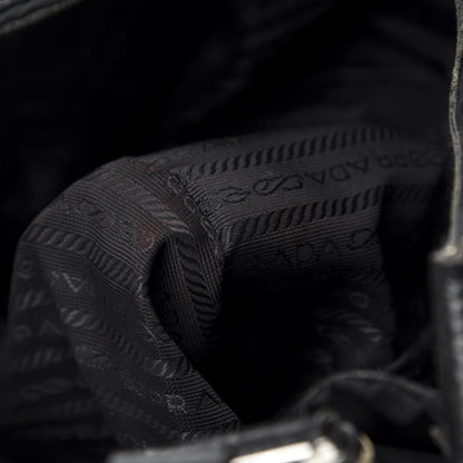 Prada Tessuto Nylon Vitello Daino Hobo Black 13 of 15