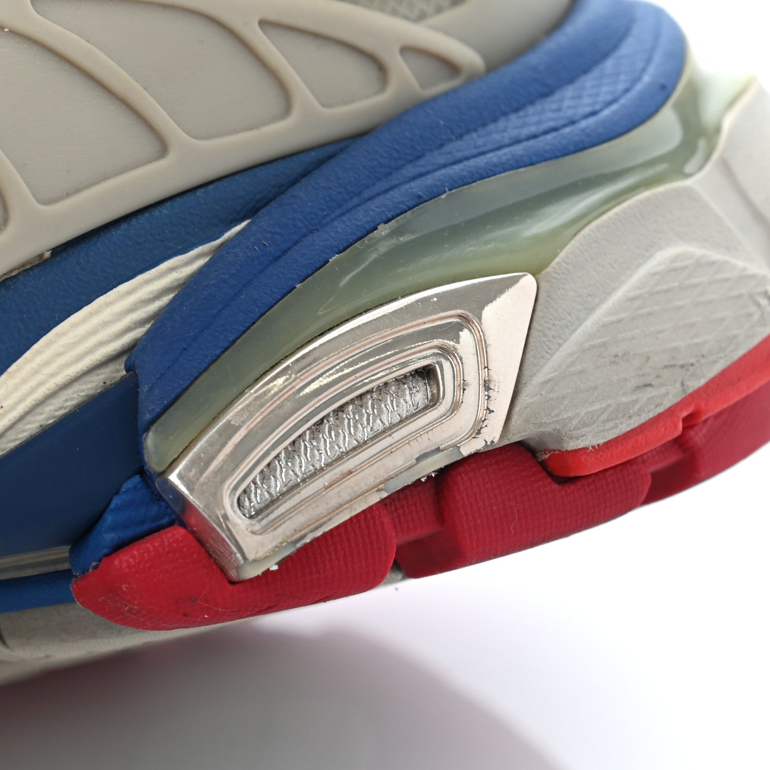 Balenciaga Rubber Mesh Bi-Color Womens Track.2 Open Sneakers 35 Beige Blue Red 12 of 17