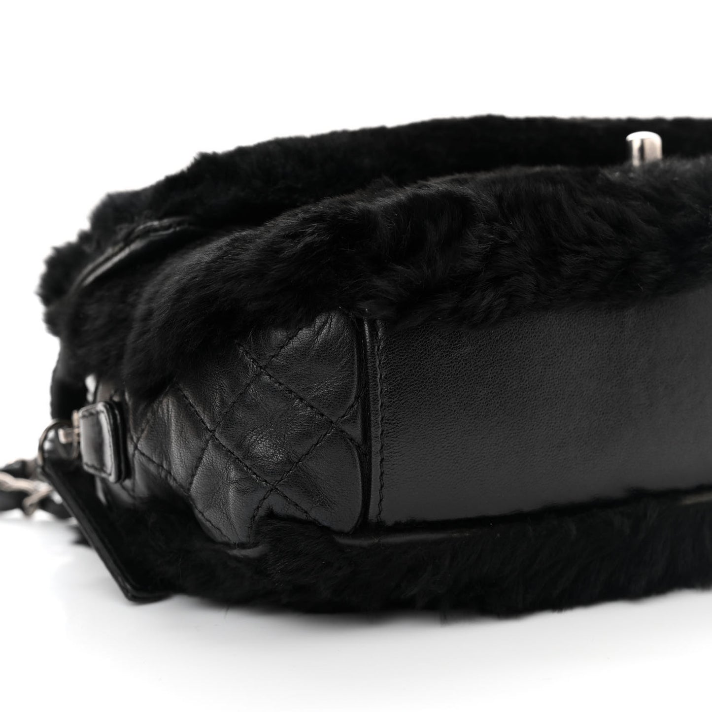 Rabbit Fur Medium Single Flap Black