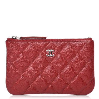 Chanel Caviar Quilted Small Cosmetic Case Dark Red 1 of 8