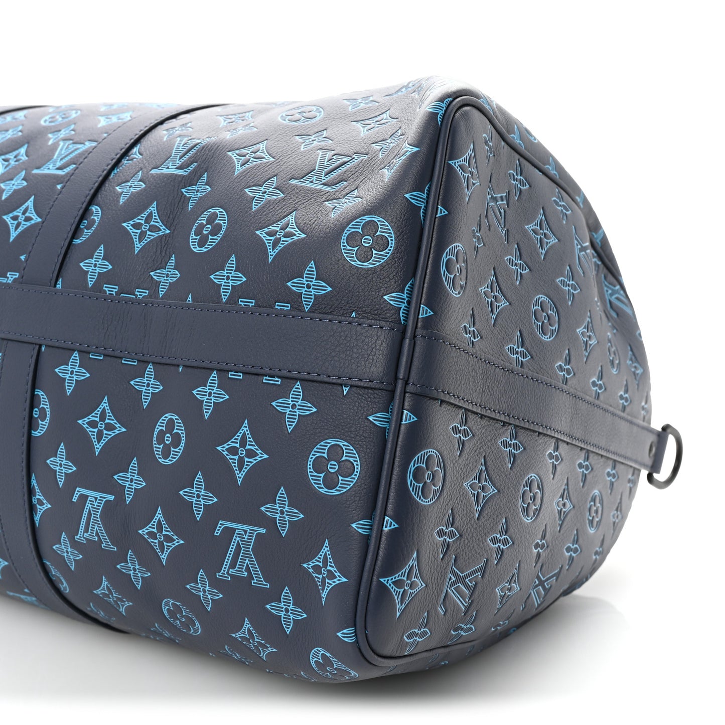 Calfskin Monogram Shadow Keepall Bandouliere 50 Navy