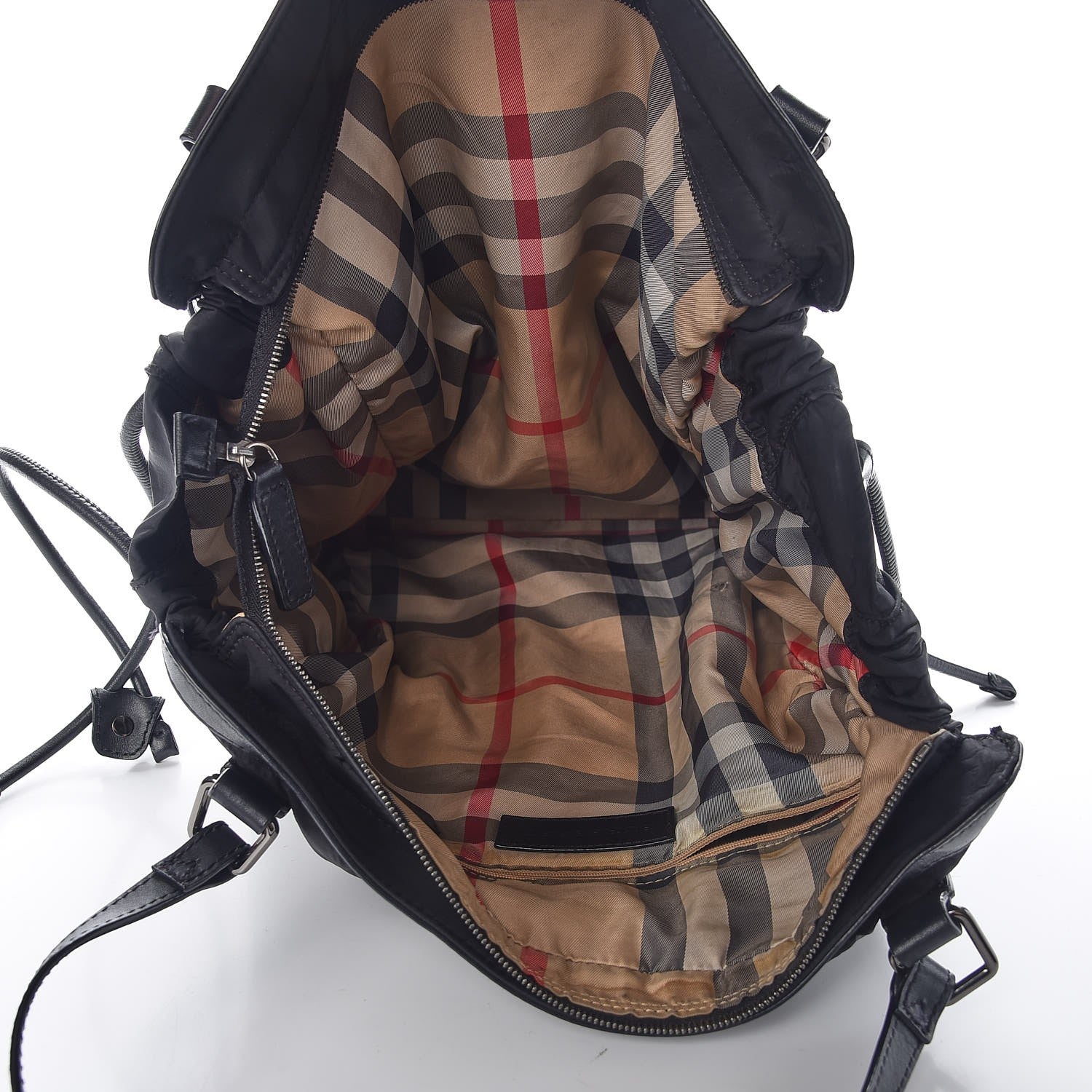 Burberry Nylon Check Buckleigh Packable Tote Black 5 of 13