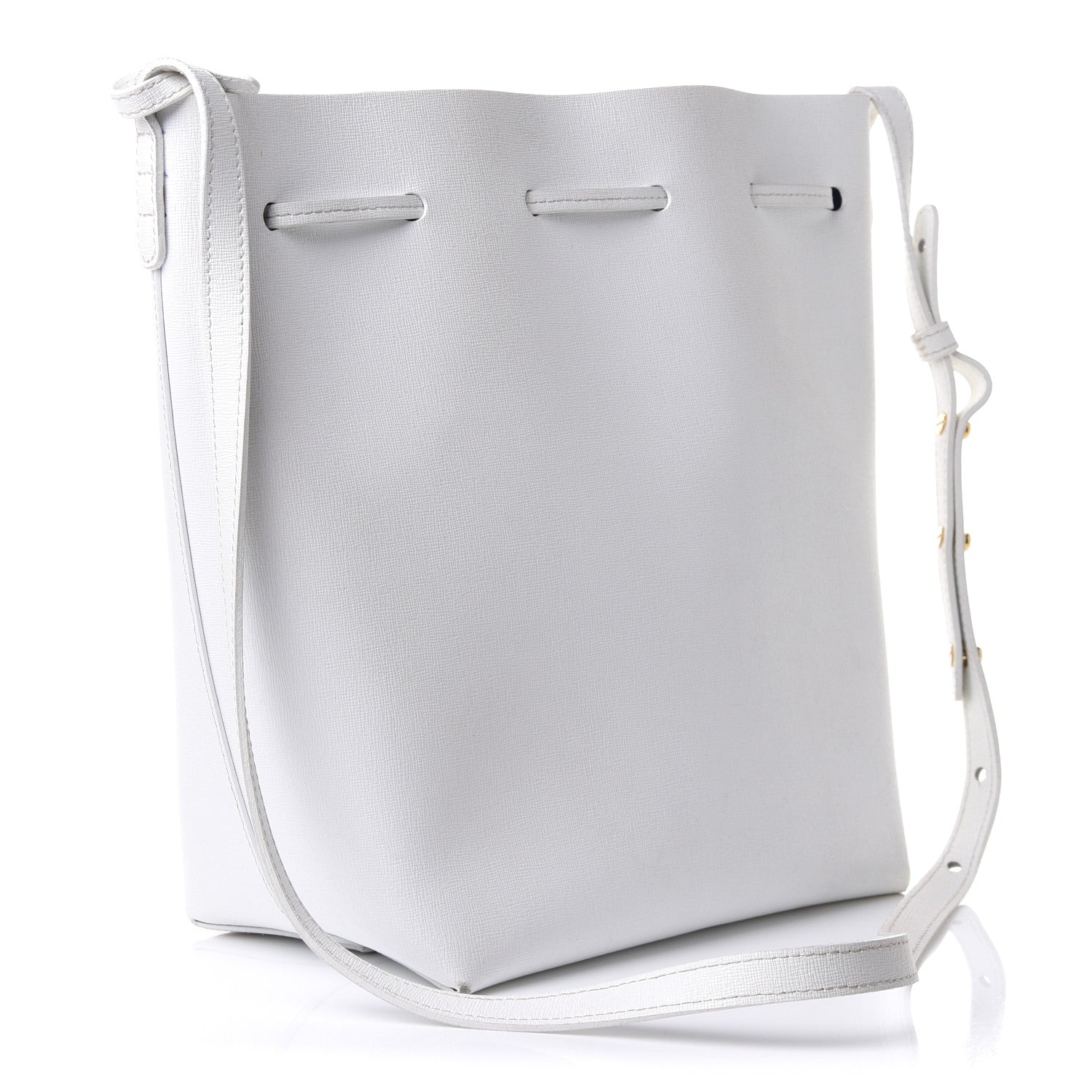 Mansur Gavriel Saffiano Mini Bucket Bag White Royal 2 of 10
