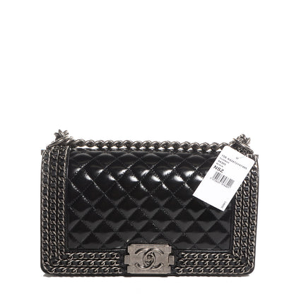 Chanel Calfskin Medium Boy Chained Flap Black 1 of 7