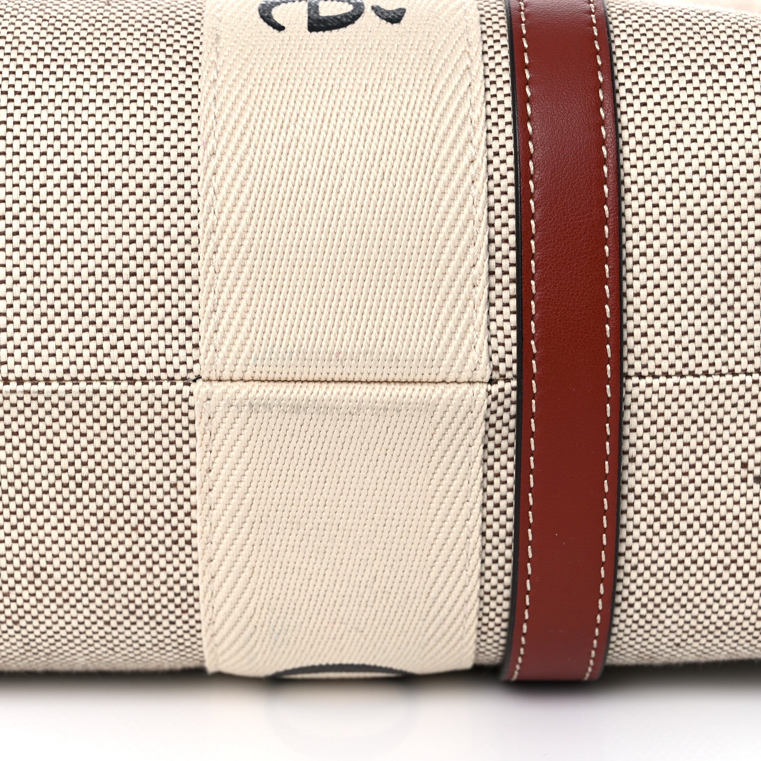 Chloe Cotton Calfskin Medium Woody Ribbon Tote White Brown 18 of 20