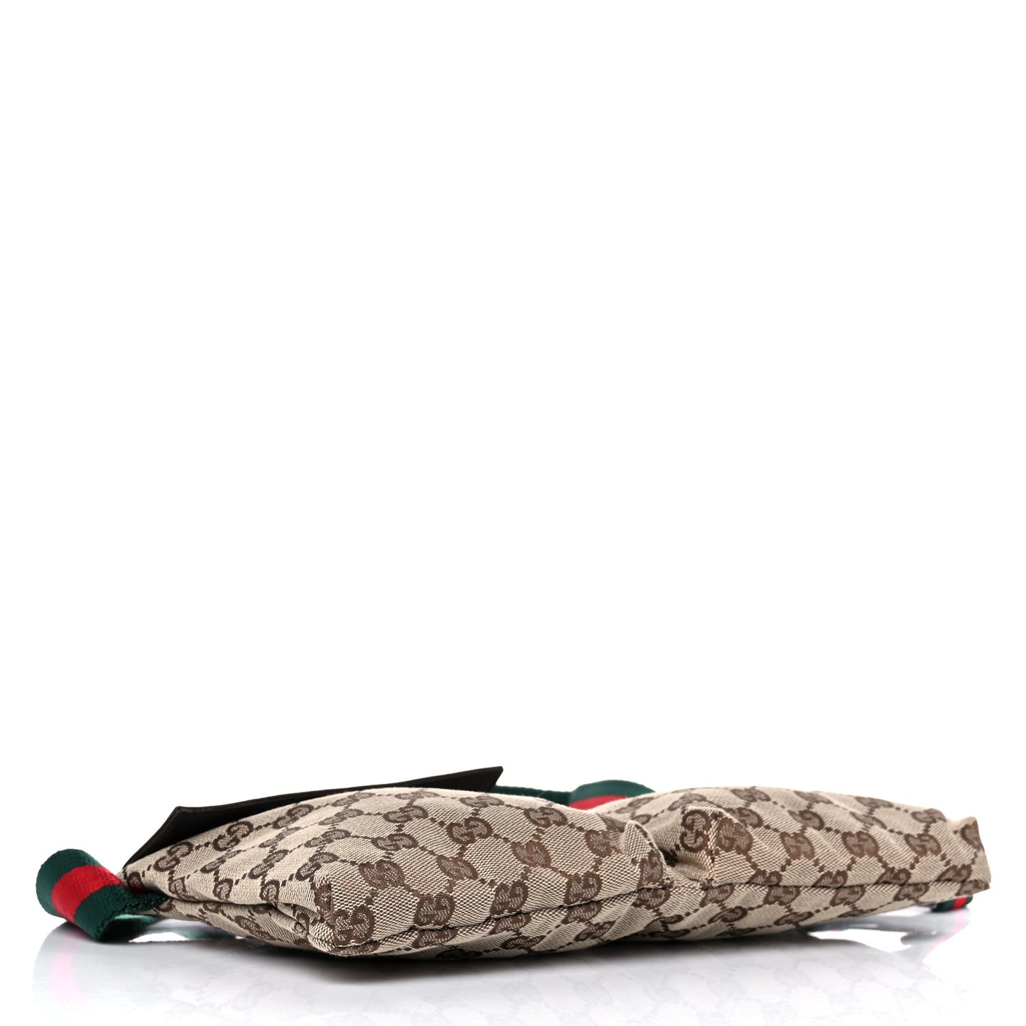 GG Monogram Web Double Pocket Belt Bag Dark Brown