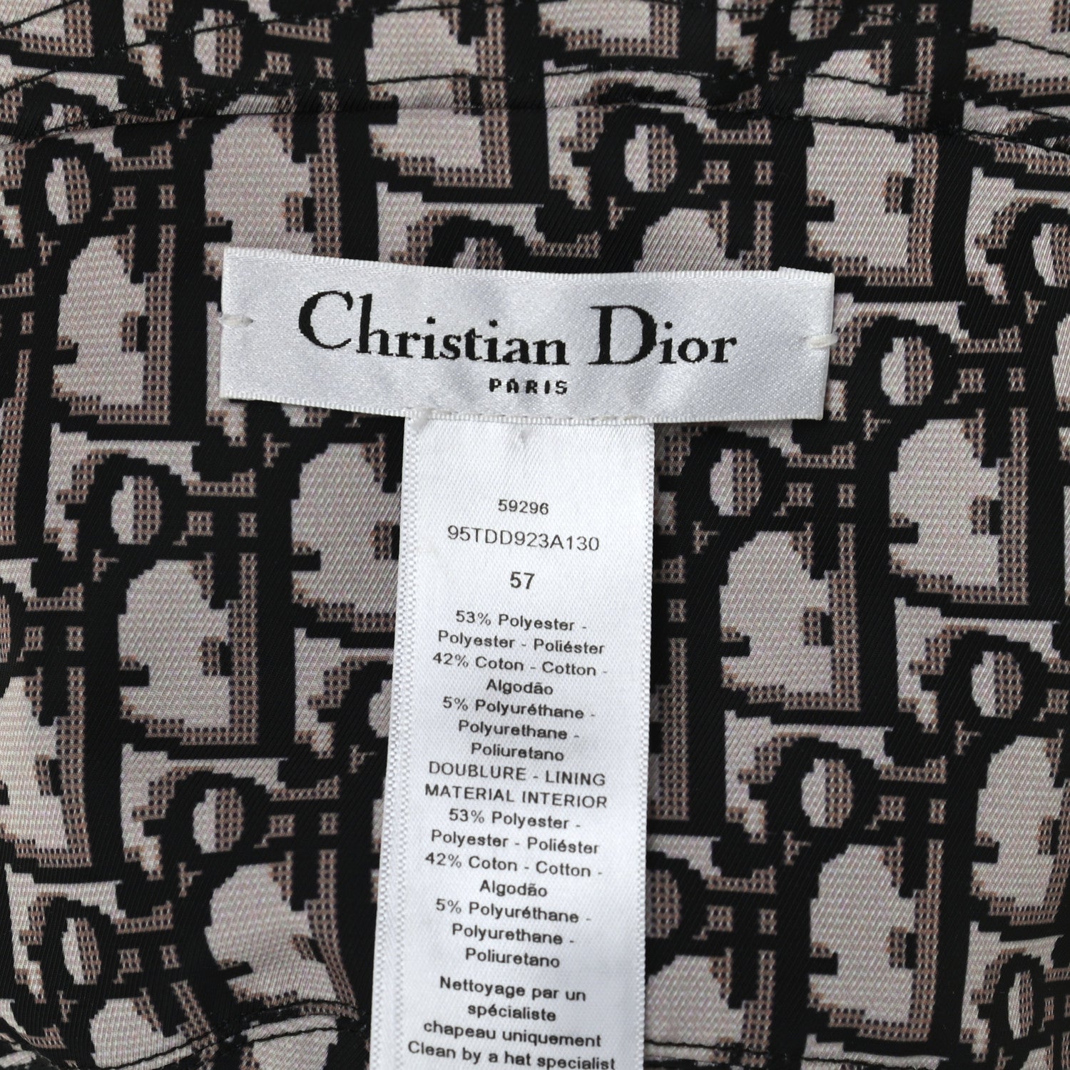 Christian Dior Oblique Reversible Teddy-D Brim Bucket Hat 57 Black 4 of 4