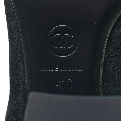 Chanel Suede Calfskin Fabric Short Boots 41 Blue 8 of 8