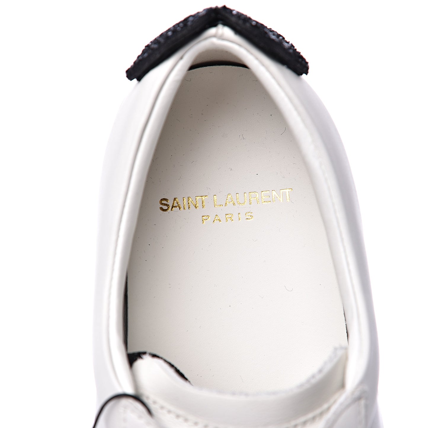 Calfskin Glitter Signature Court Lips Sneakers 36 Optic White