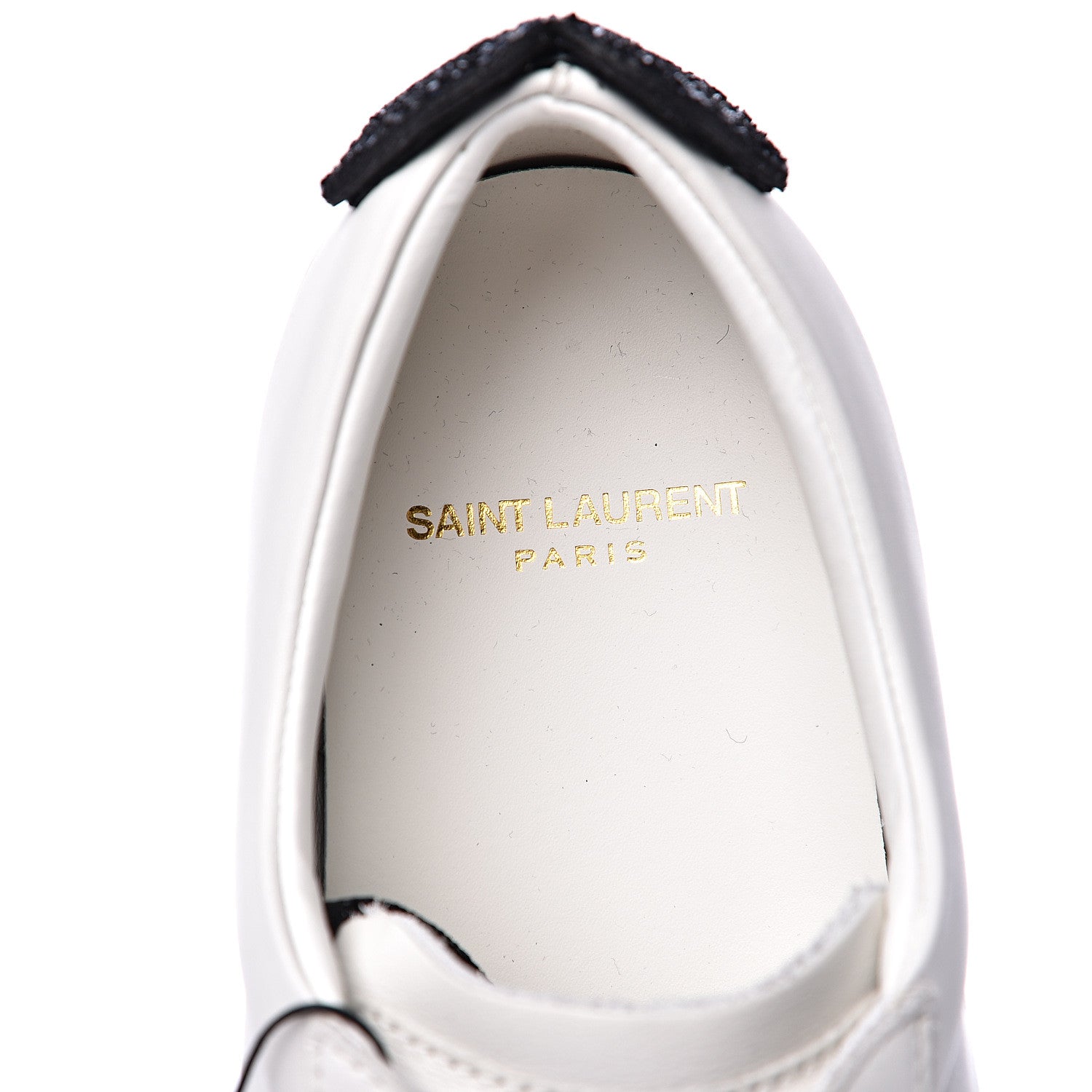 Saint Laurent Calfskin Glitter Signature Court Lips Sneakers 36 Optic White 7 of 10