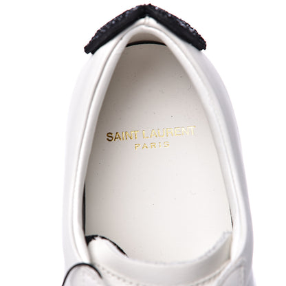 Saint Laurent Calfskin Glitter Signature Court Lips Sneakers 36 Optic White 7 of 10