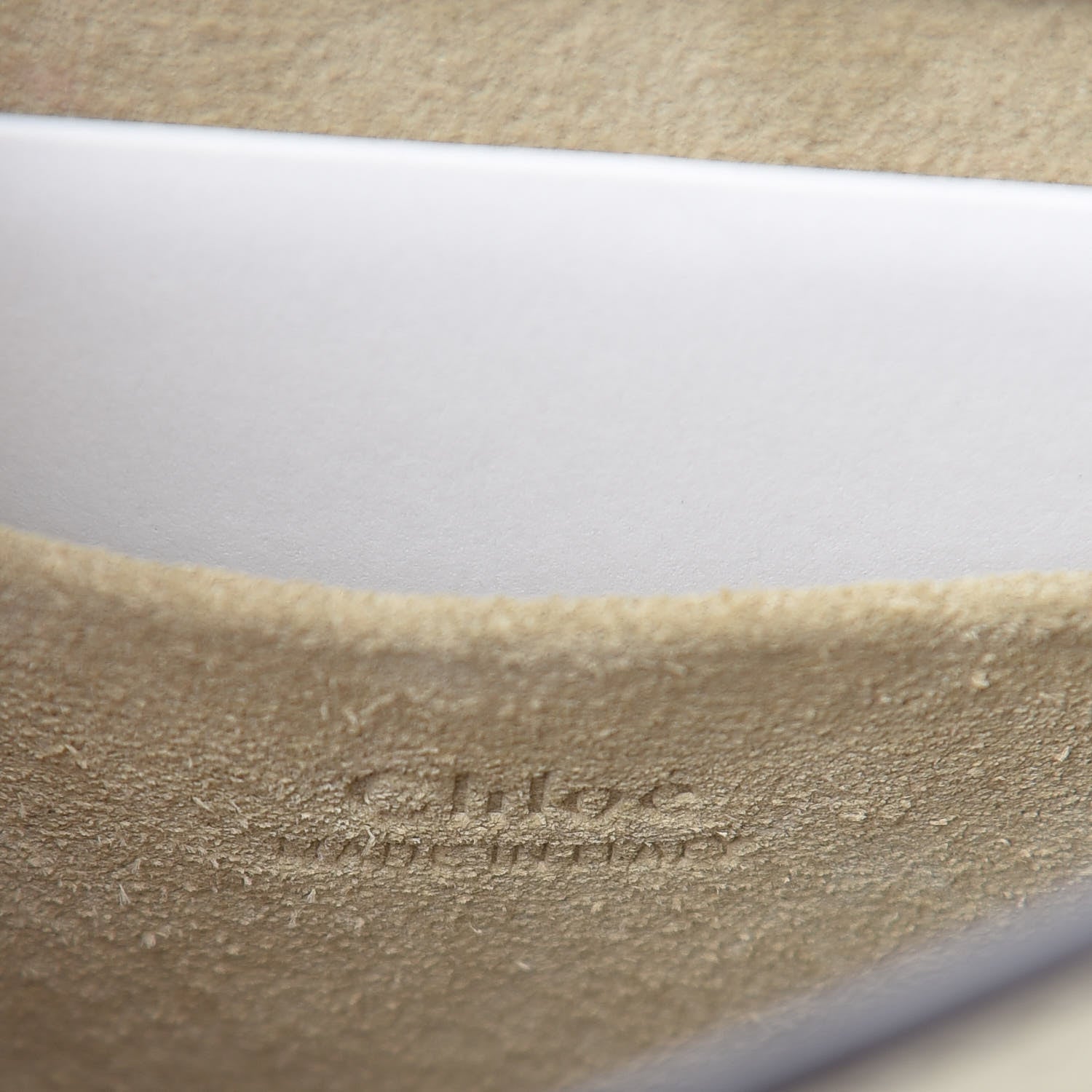 Chloe Calfskin Suede Small Nile Bracelet Bag Off White 6 of 11