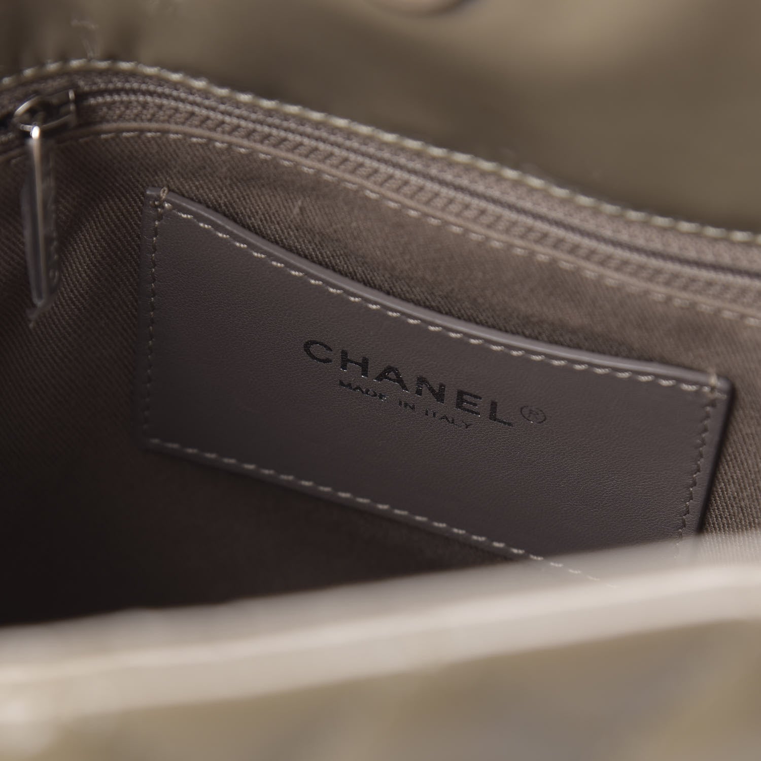 Chanel Patent Quilted Large Just Mademoiselle Bowling Bag Gris Fonce 8 of 10