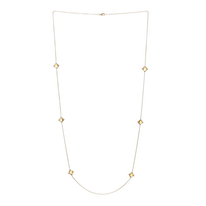 David Yurman 18K Yellow Gold Diamond Citrine Chatelaine Long Station Necklace 3 of 4