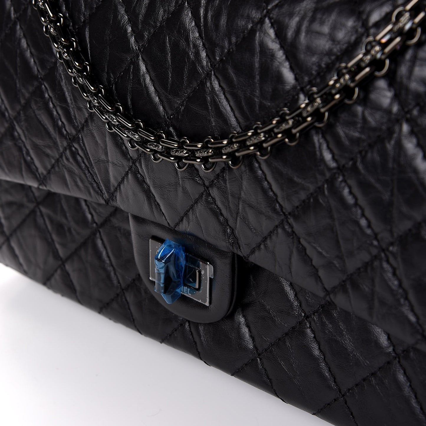 Aged Calfskin Quilted 2.55 Reissue 226 Flap So Black