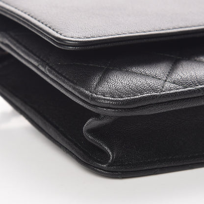 Chanel Lambskin Quilted CC Box Wallet On Chain WOC Black 6 of 11