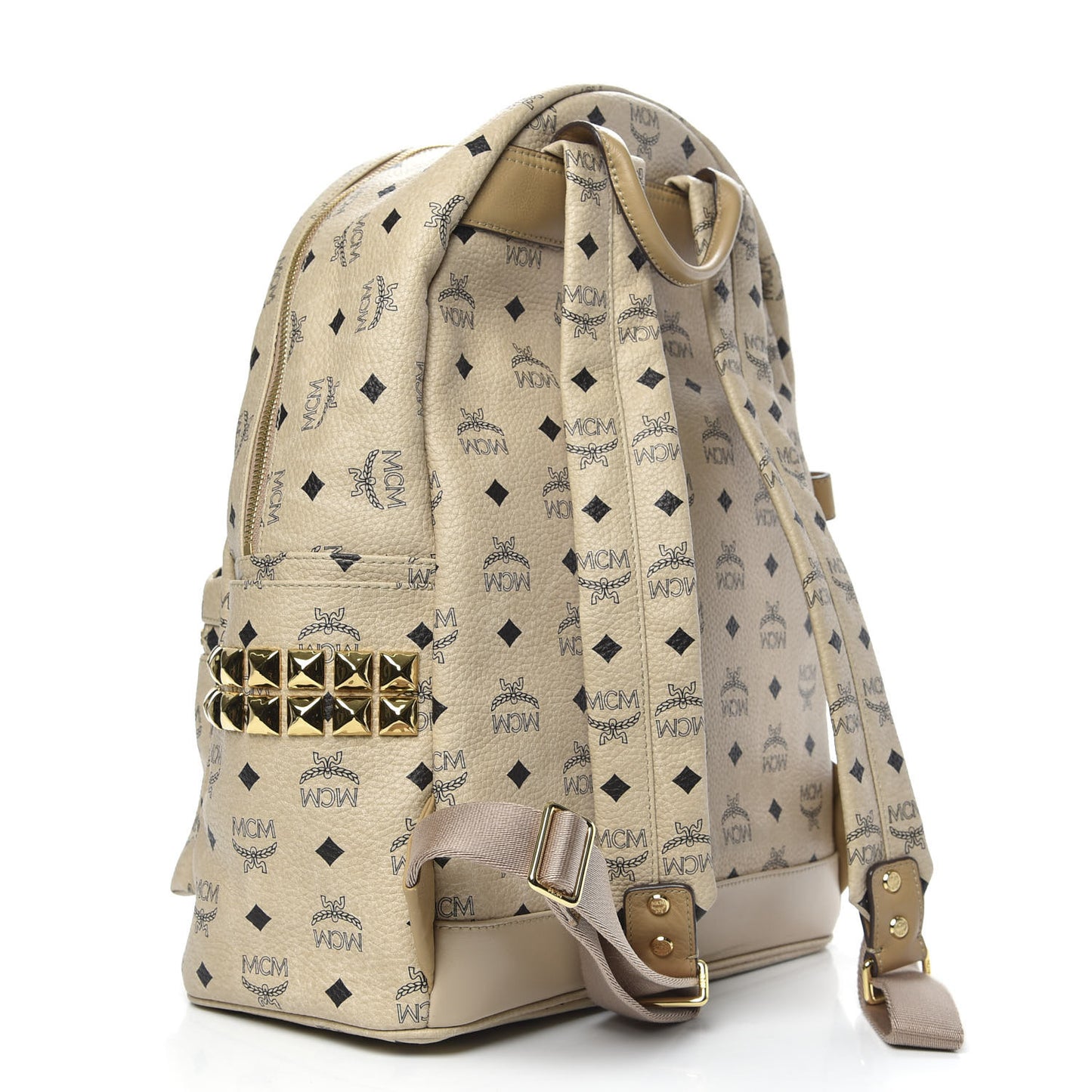 Visetos Large Side Studs Stark Backpack Beige