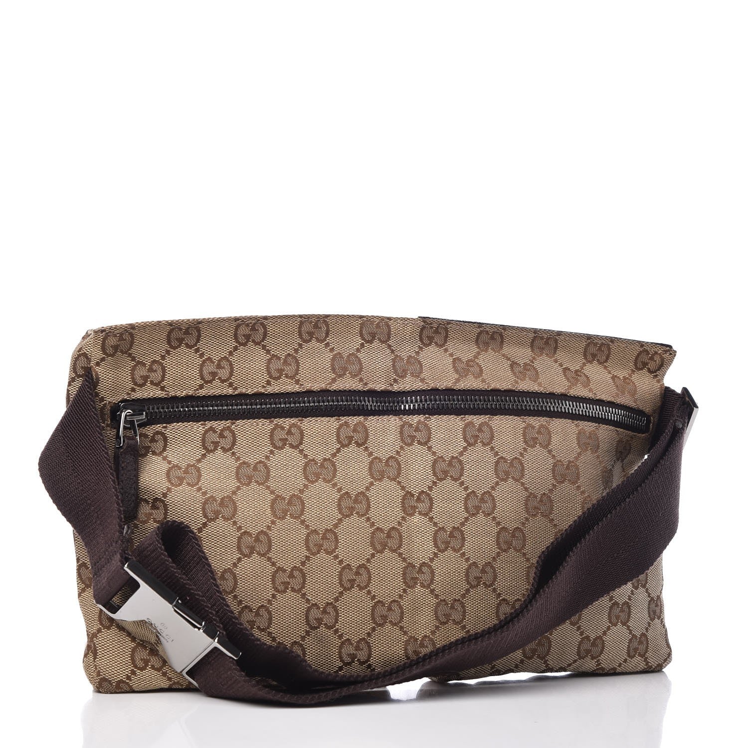 Gucci GG Monogram Double Pocket Belt Bag Dark Brown 3 of 13