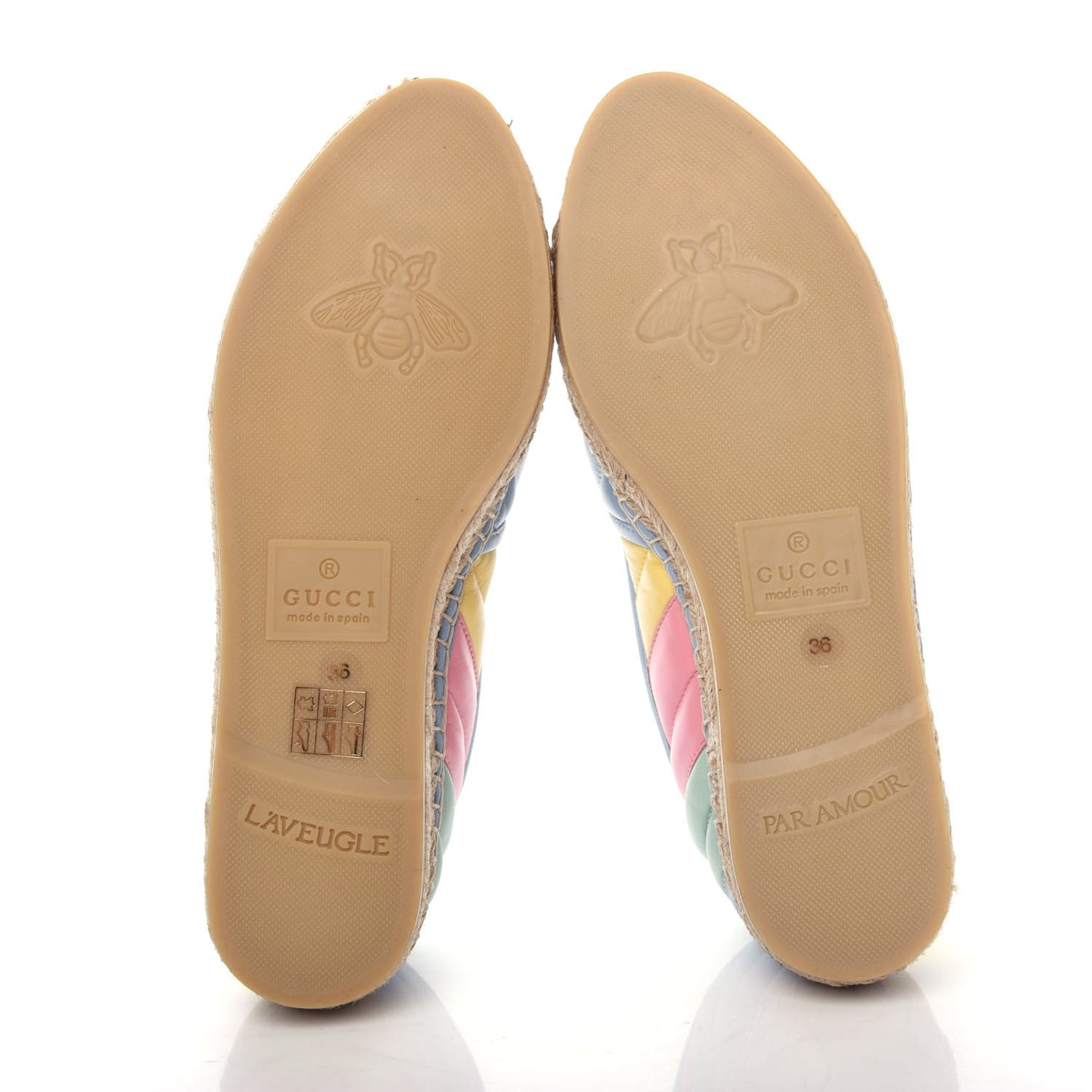 Nappa Matelasse Diagonal GG Marmont Espadrilles 36 Multicolor Pastel