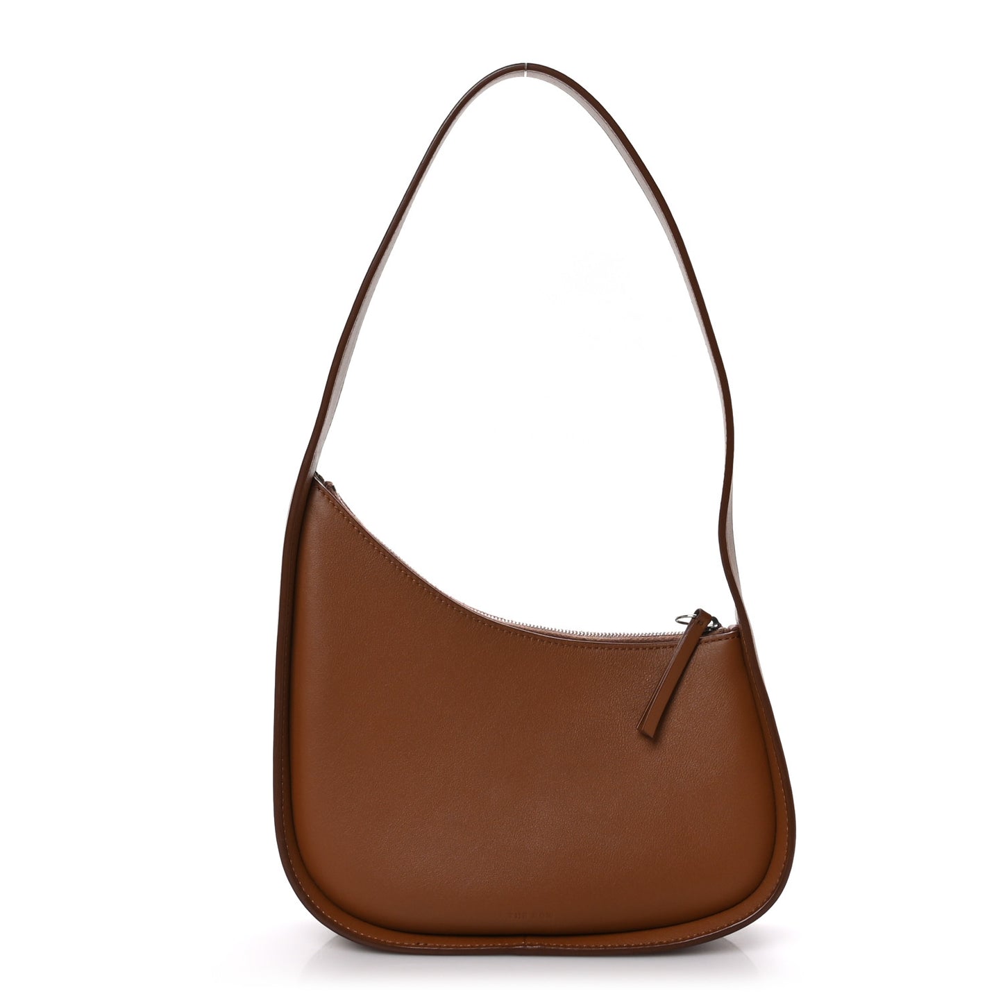 Smooth Calfskin Half Moon Shoulder Bag Chestnut