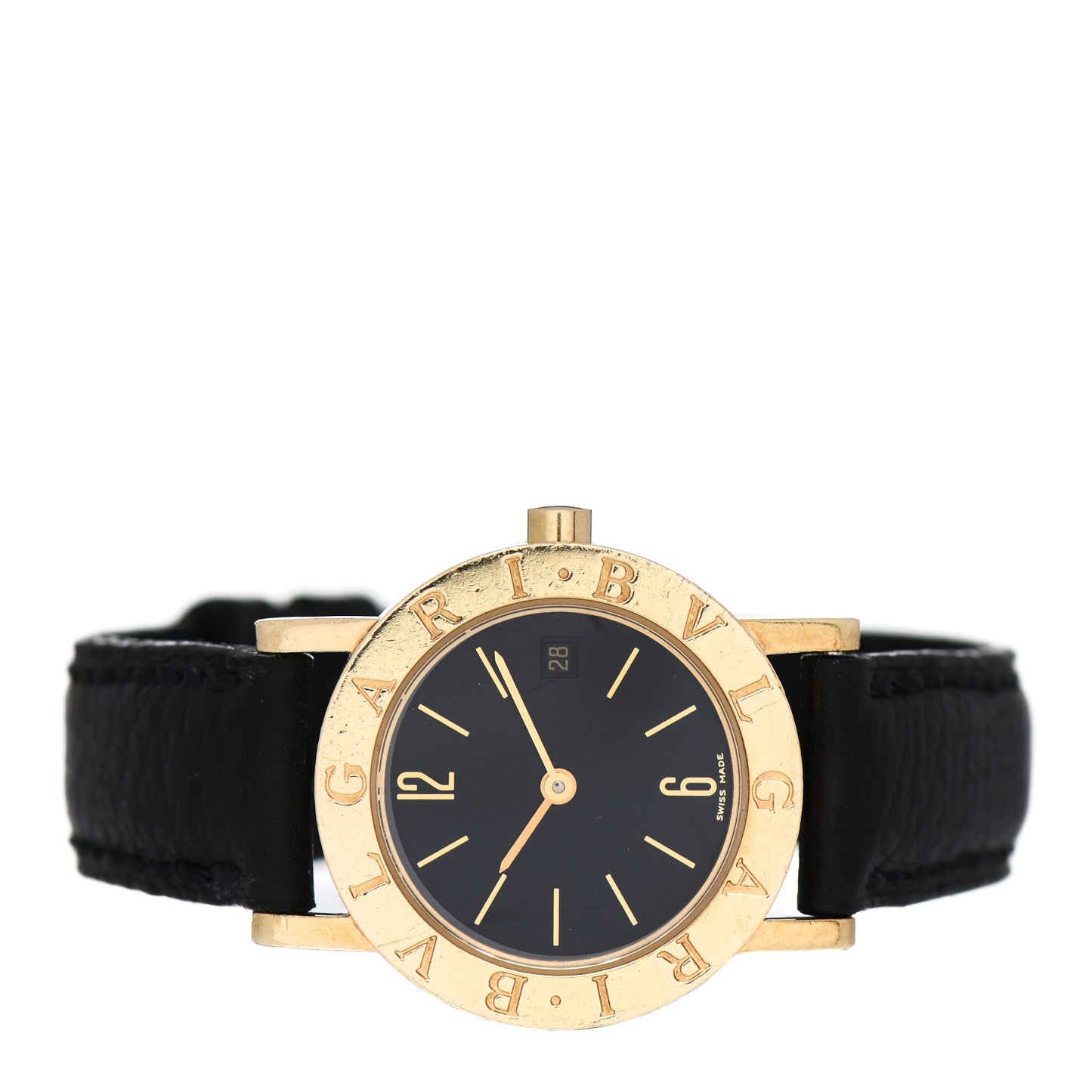 18K Yellow Gold Calfskin 26mm B.Zero1 Quartz Watch Black