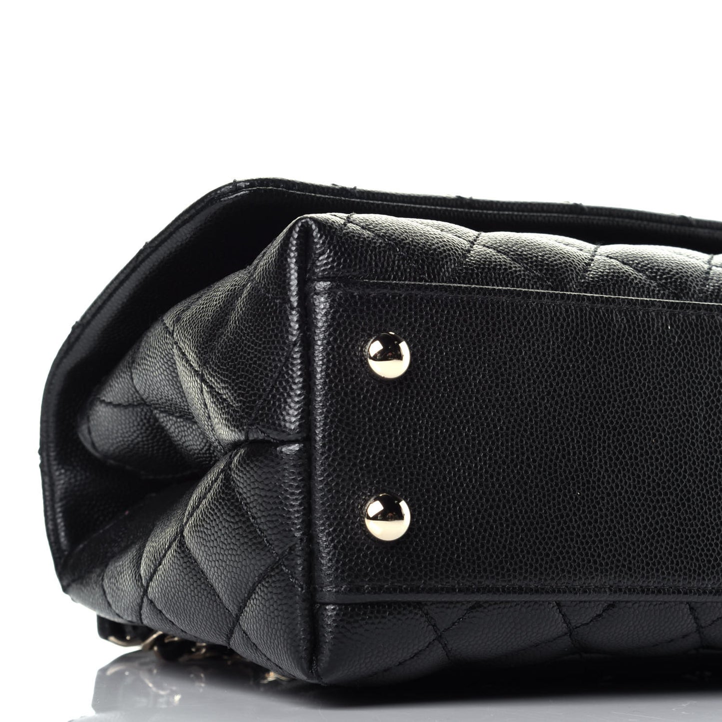 Caviar Quilted Mini Coco Handle Flap Black