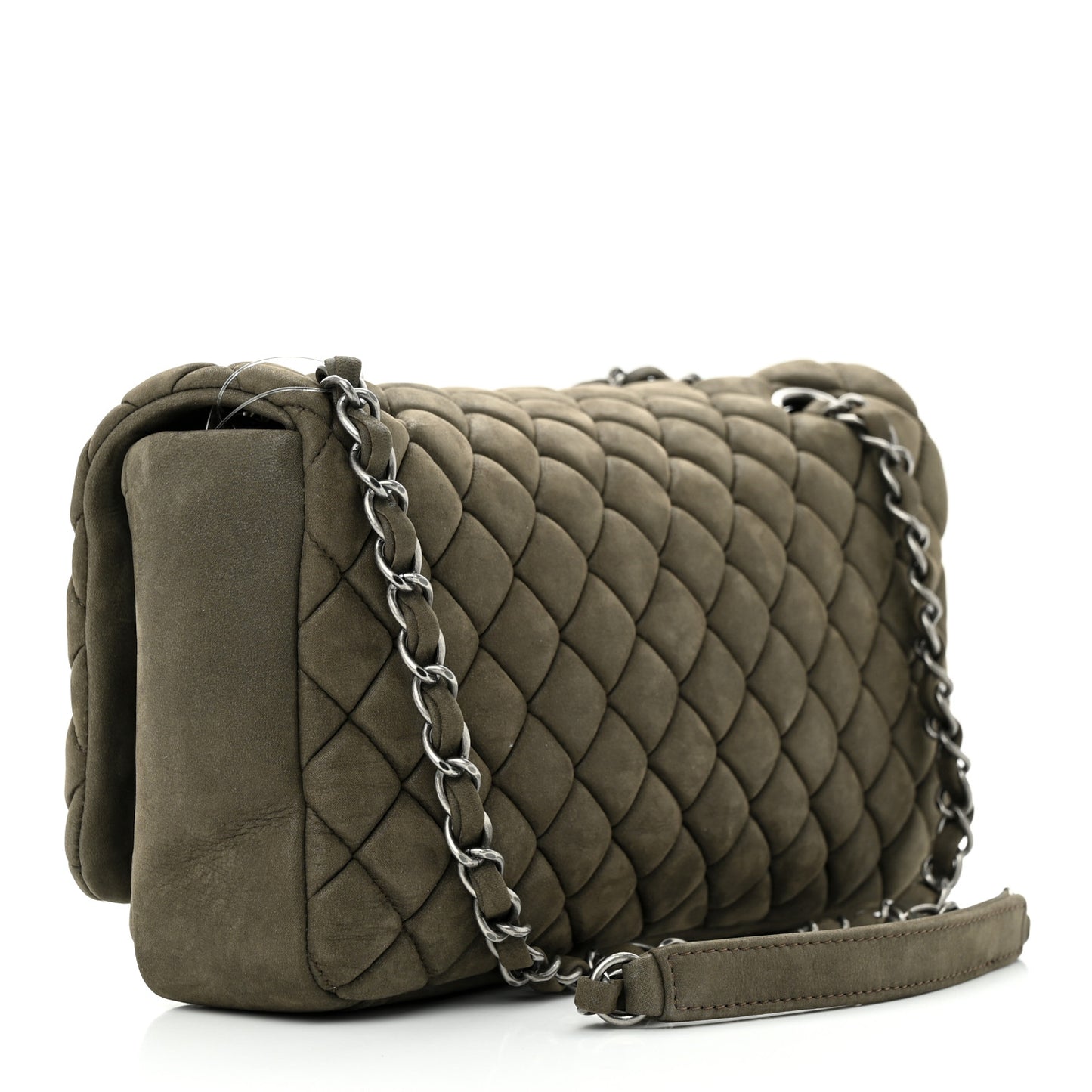 Iridescent Calfskin Quilted Small New Bubble Flap Brown
