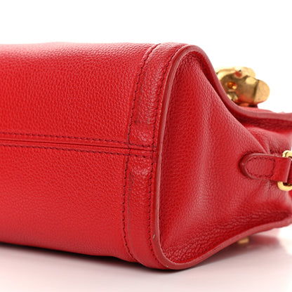 Alexander McQueen Calfskin Mini Skull Padlock Zip Around Tote Red 10 of 13