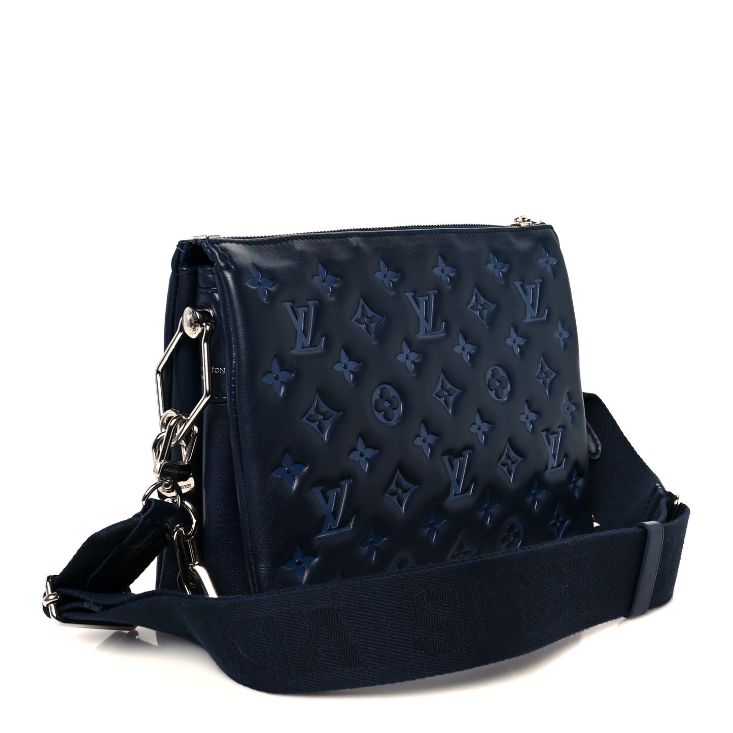 Lambskin Embossed Monogram Coussin PM Navy